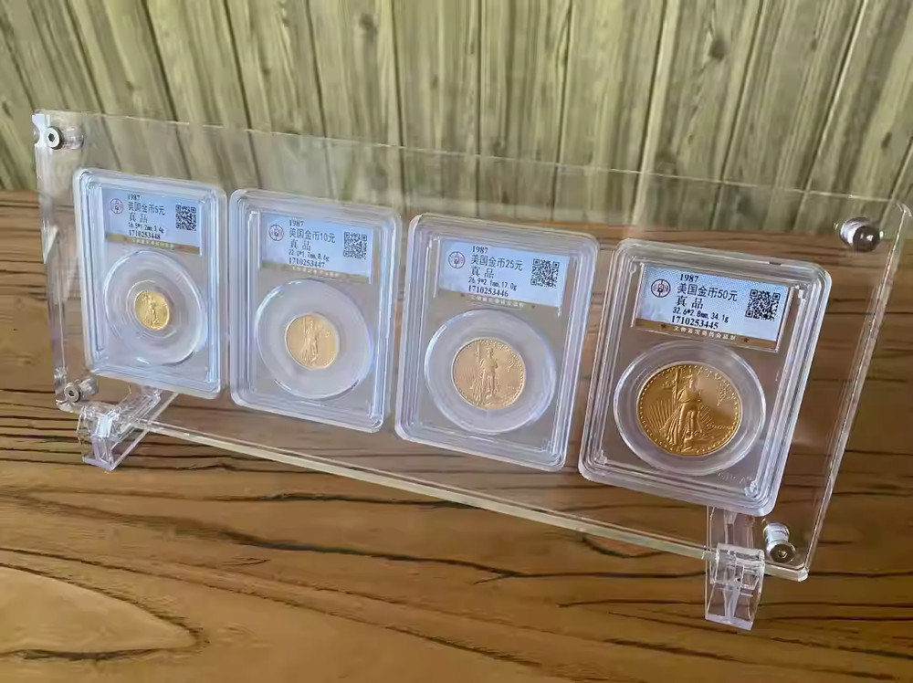 For NGC/PCGS Gold Eagle Set 4 Grids Acrylic Display Frame Show Case Storage Box