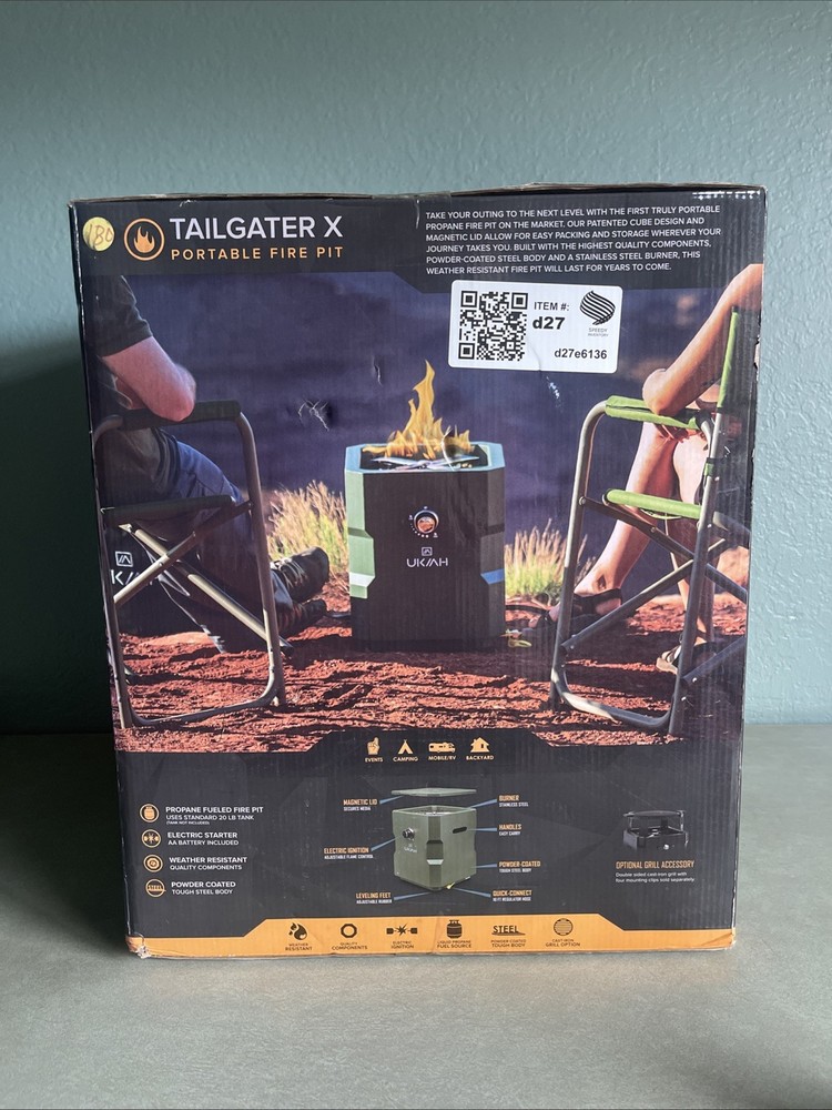 Ukiah Tailgater X Portable Propane Fire Pit *Sealed*