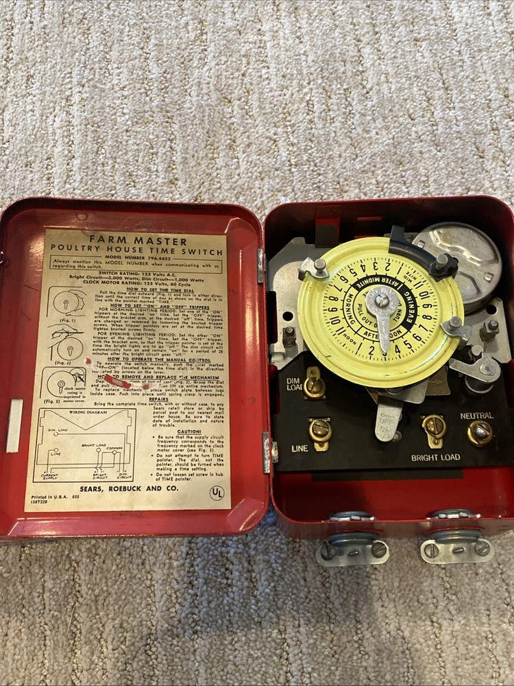 Vintage Farm Master Poultry Time Switch Sears Roebuck