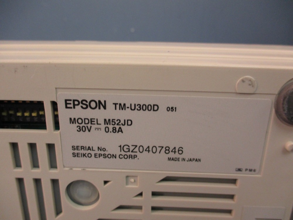 EPSON TM-U300D Model: M52JD POS Impact Receipt Printer 30V-0.8A Serial Interface