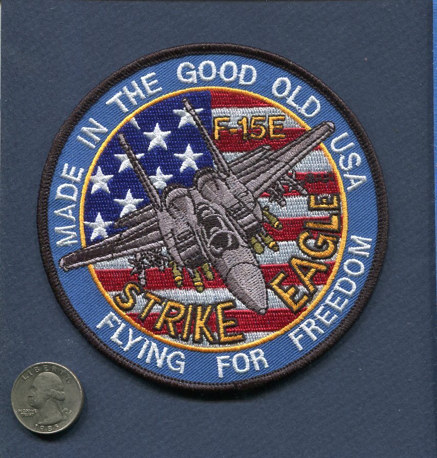 F-15E STRIKE EAGLE USAF ANG FS EFS Fighter Squadron Patch FFF