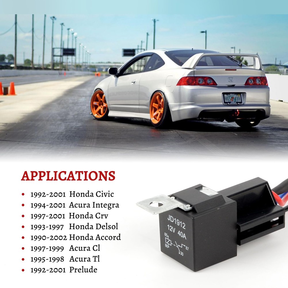 Main Relay Conversion Kit Compatible with 92-01 Civic, 94-01 Integra, 97-01 C...