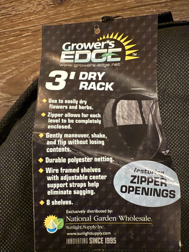 Growers Edge 3' Drying Rack 8 Shelf