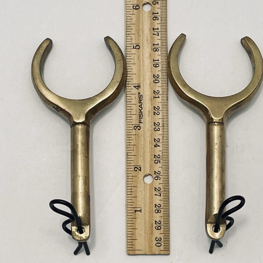 Solid Brass Oar Locks 5" Maritime Sailor Decor Usable