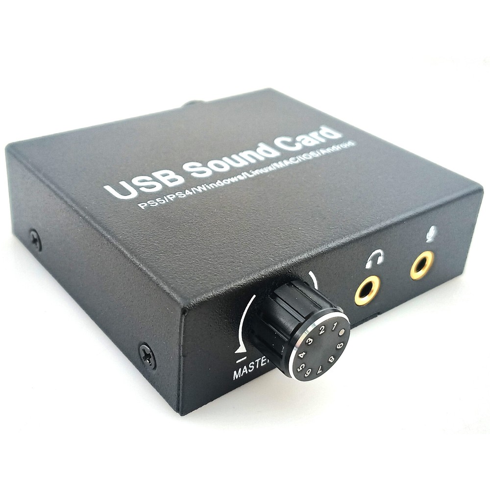 PC USB Headphone Amplifier 3.5mm Stereo Audio Output Microphone Input Portable