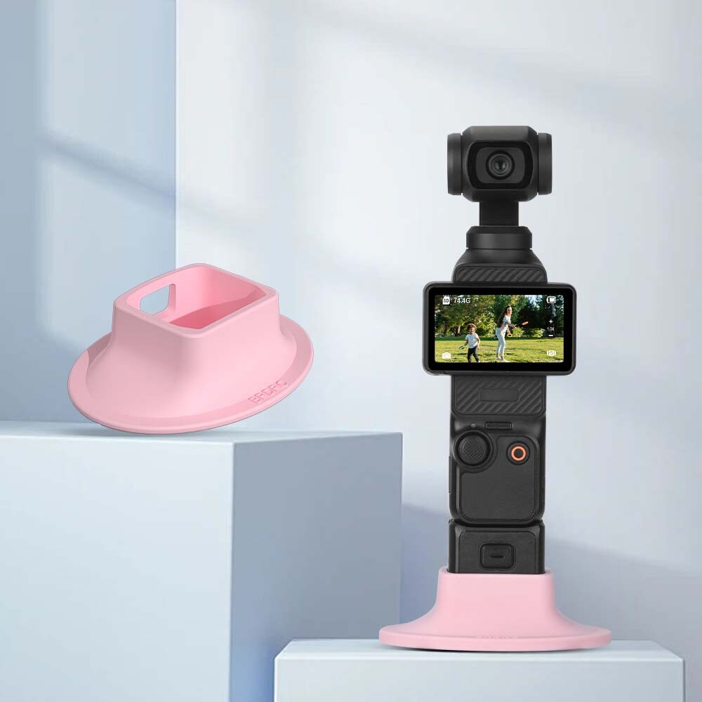 For DJI Osmo Pocket 3 Pink Silicone Desktop Base Fixed Support Bracket Accessory
