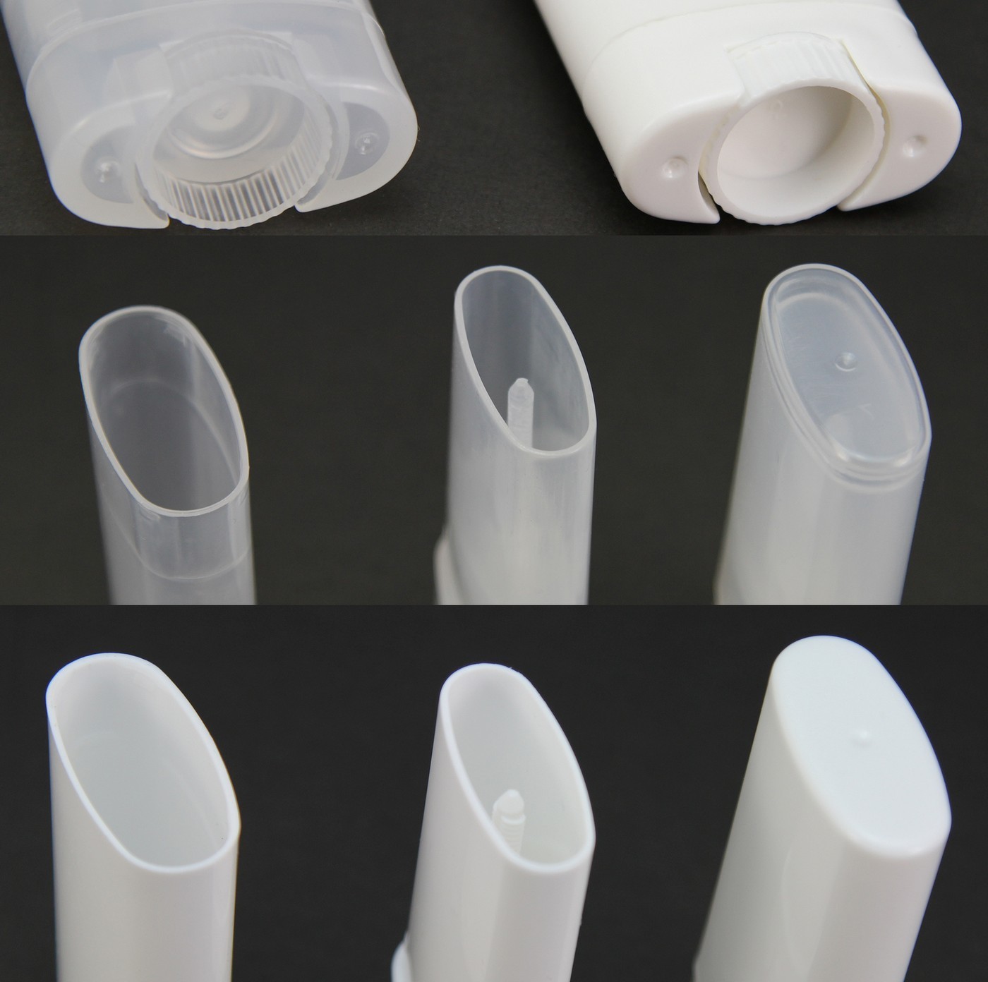 Clear / White Empty Oval Flat Tubes Deodorant Lip Balm Containers 15g