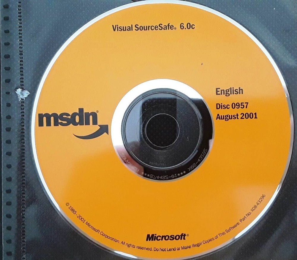 Microsoft Visual SourceSafe 6.0c Install CD w/ License