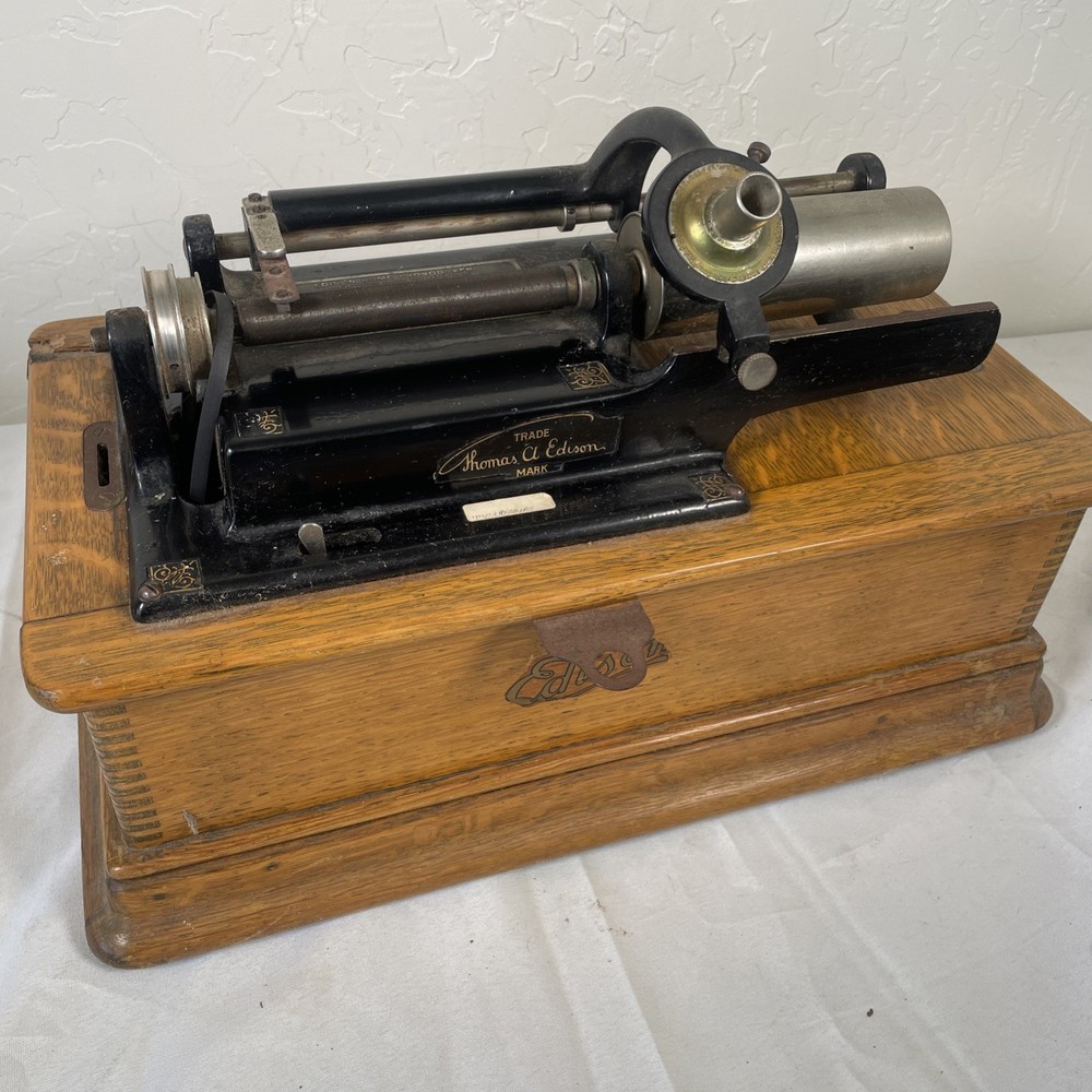 Antique Edison Home Model Cylinder Phonograph Untested