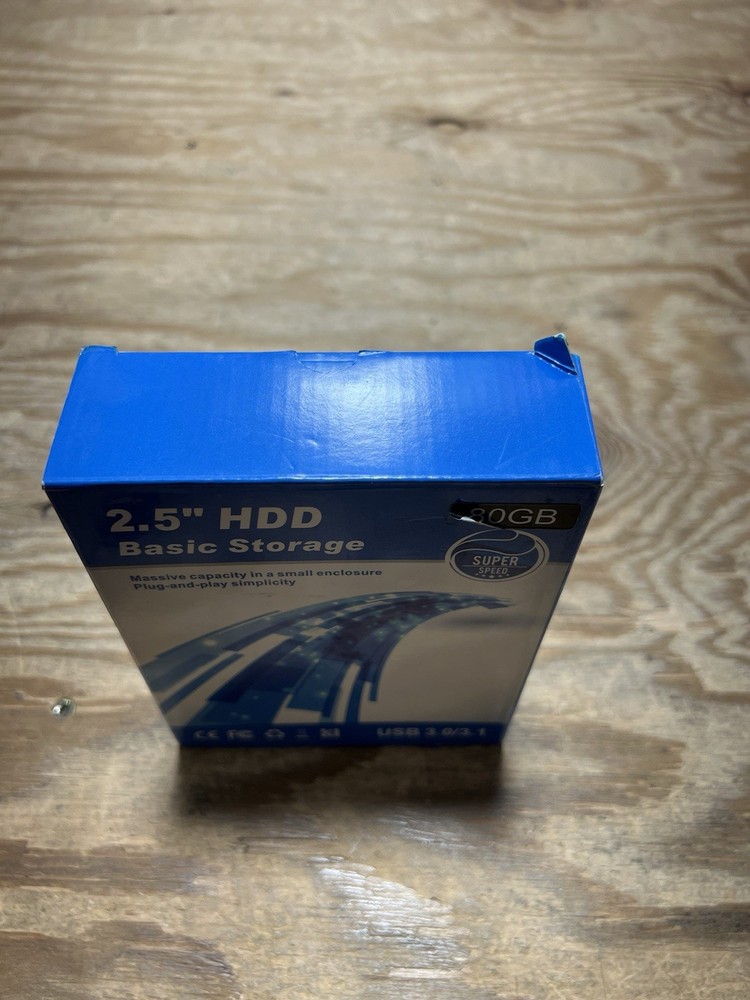 Super Speed 80GB 2.5" Basic Storage External Hard Drive - New in Box