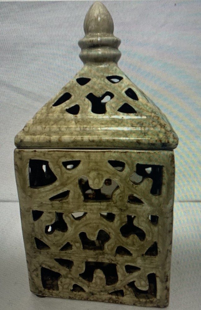 Ceramic Candle Holder 8.5" High