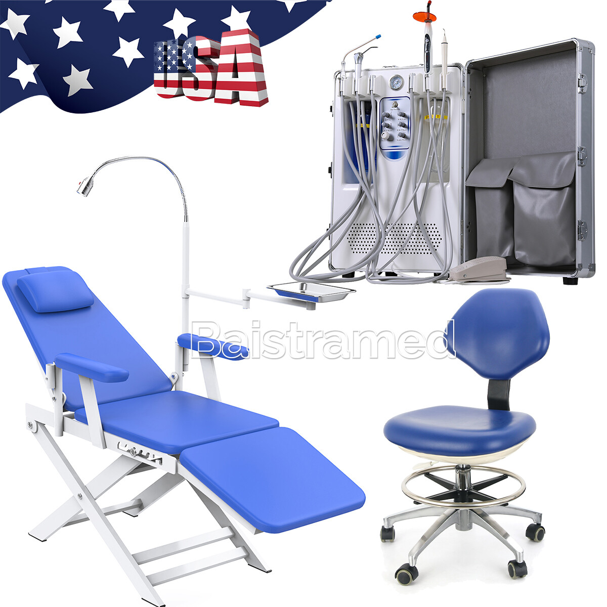 Dental unidad móvil de entrega de succión compresor de aire 4H /Silla portátil