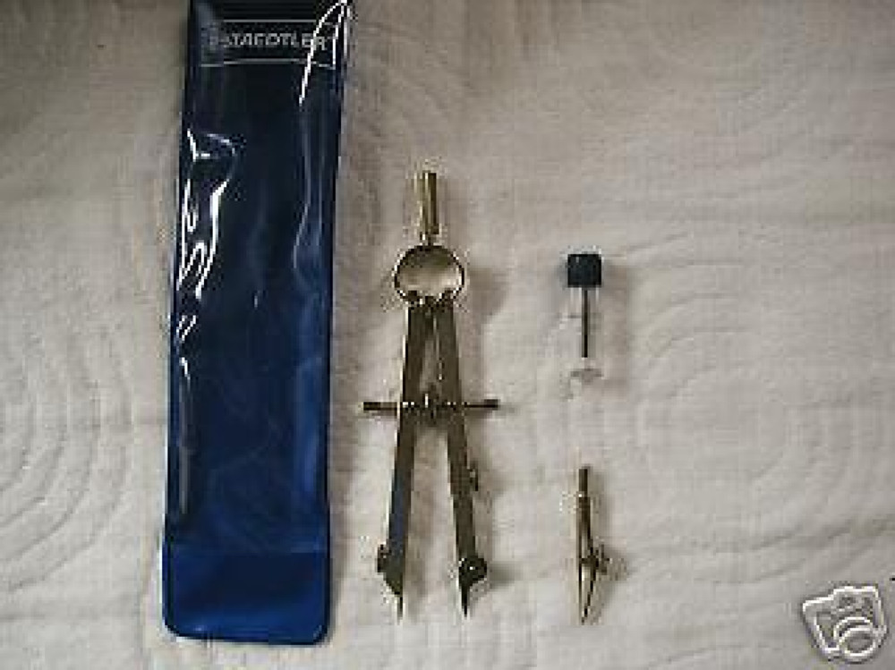 Staedtler 5561/65WP Spring Bow Professional Drafting Compass and tips Metal