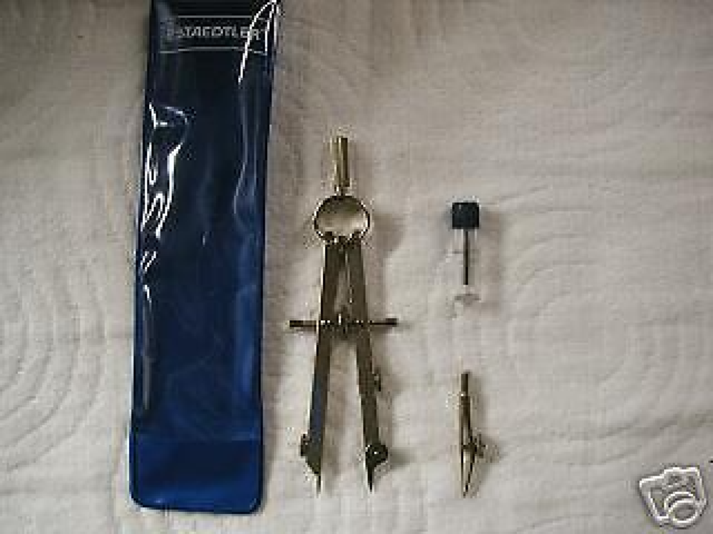 Staedtler 5561/65WP Spring Bow Professional Drafting Compass and tips Metal