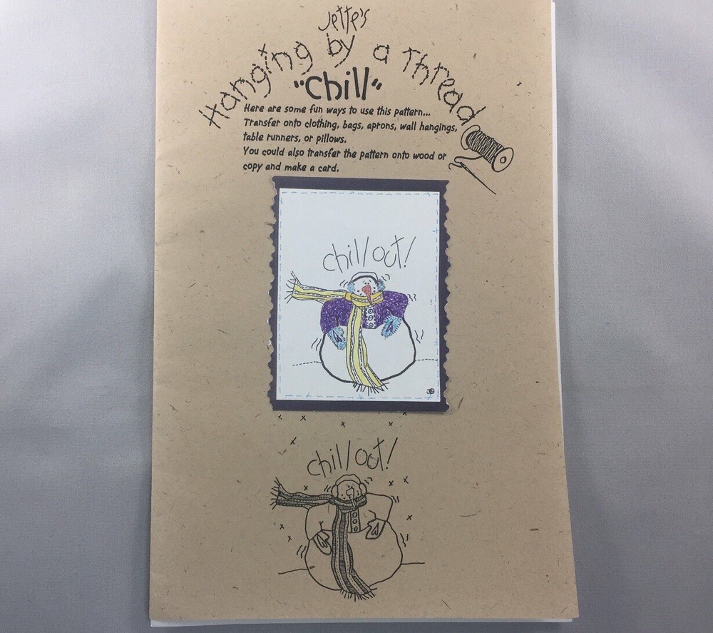 Jette's Hanging by a Thread Chill Out Snowman Embroidery Pattern