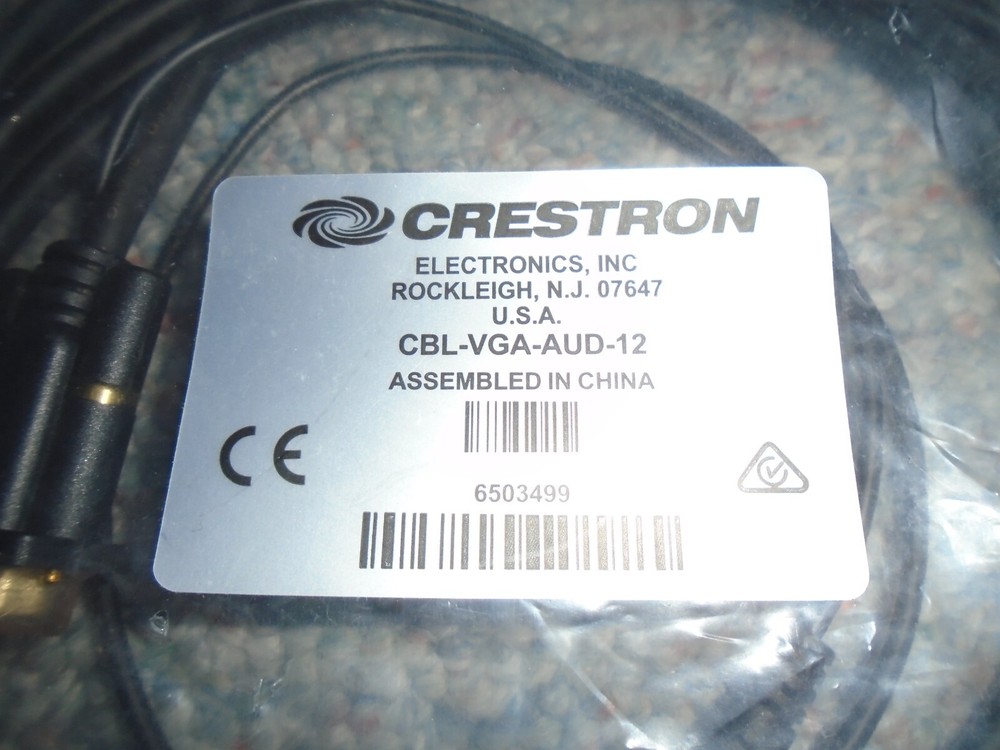 Crestron CBL-VGA-AUD-12 Computer VGA Interface Cable w/Audio 12ft Cable