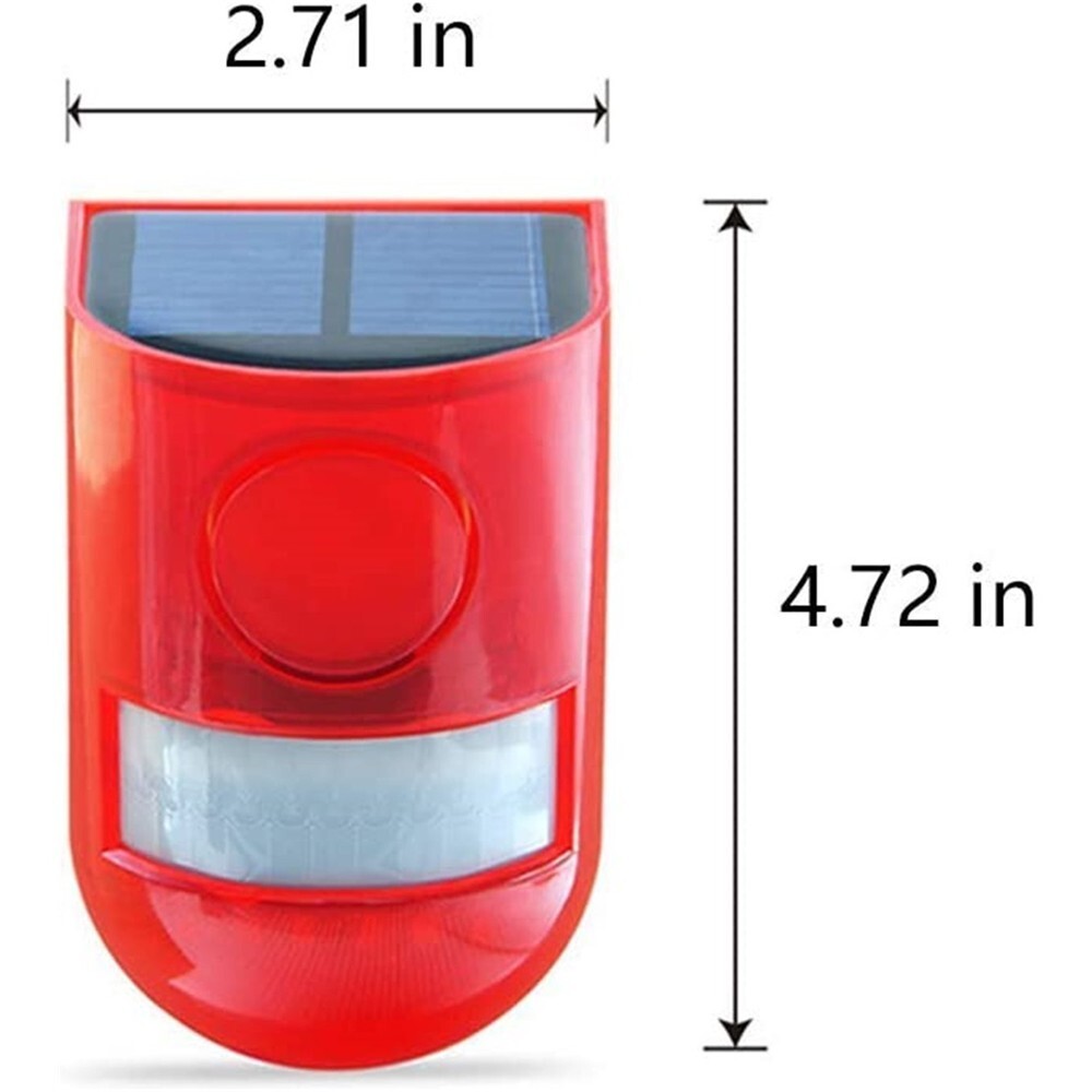 Solar Alarm LED Light Solar Strobe Light Wireless Motion Sensor Detector Outdoor