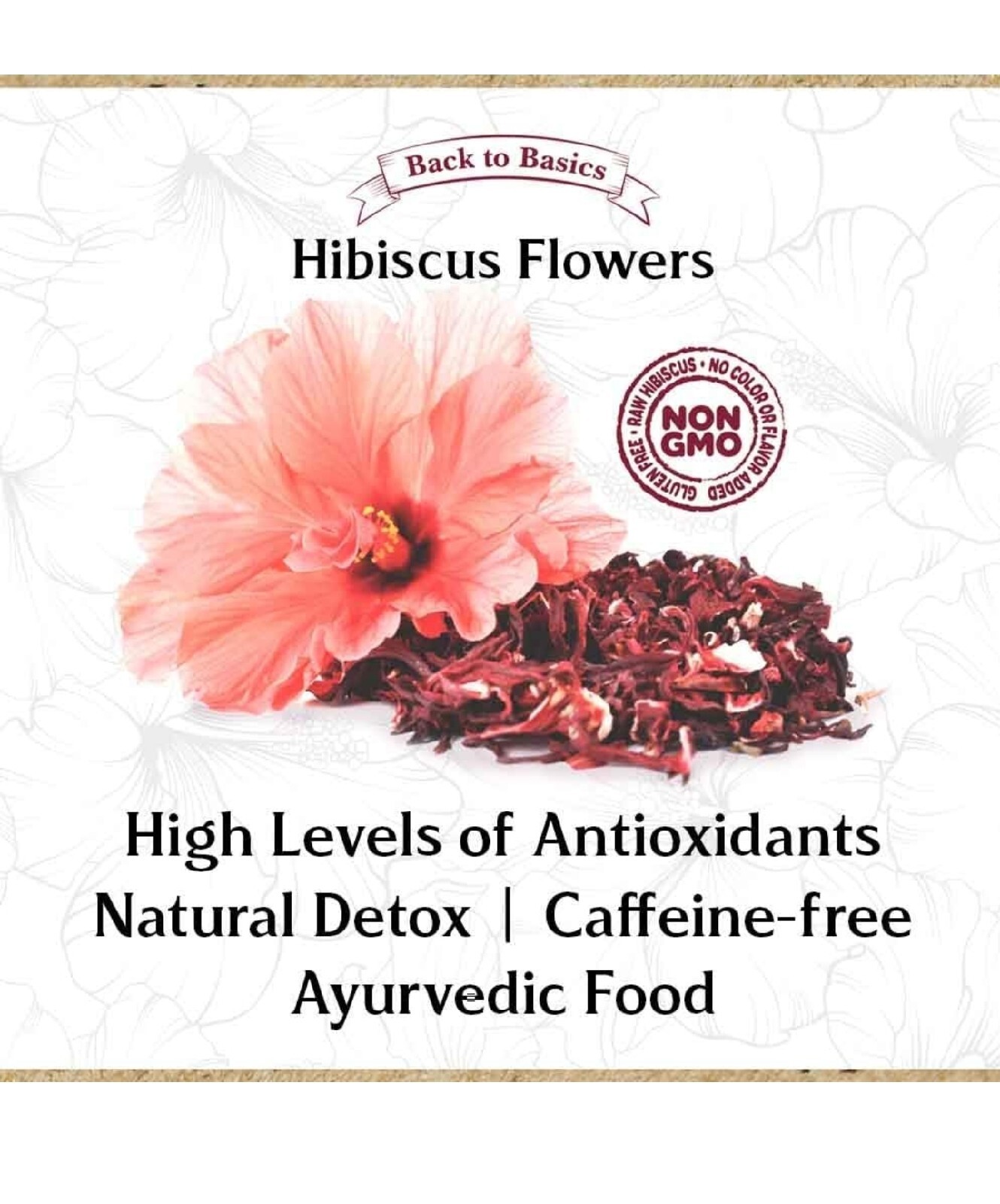 Back To Basics 1 LB 100% Premium Dried Hibiscus Flowers Tea,Jaimaica Tea