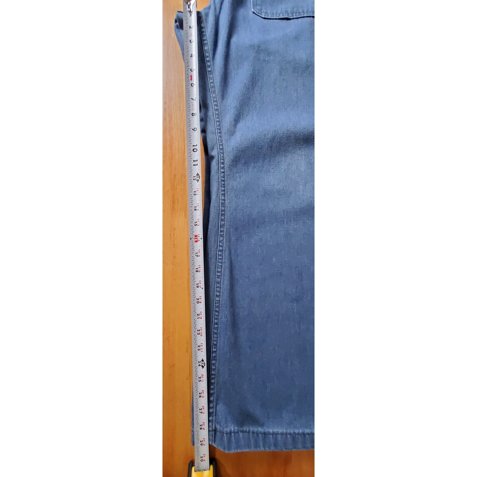 Vintage Navy Seafarer Dungaree Jeans Utility Trousers Bell Bottom Wide Leg 32x29