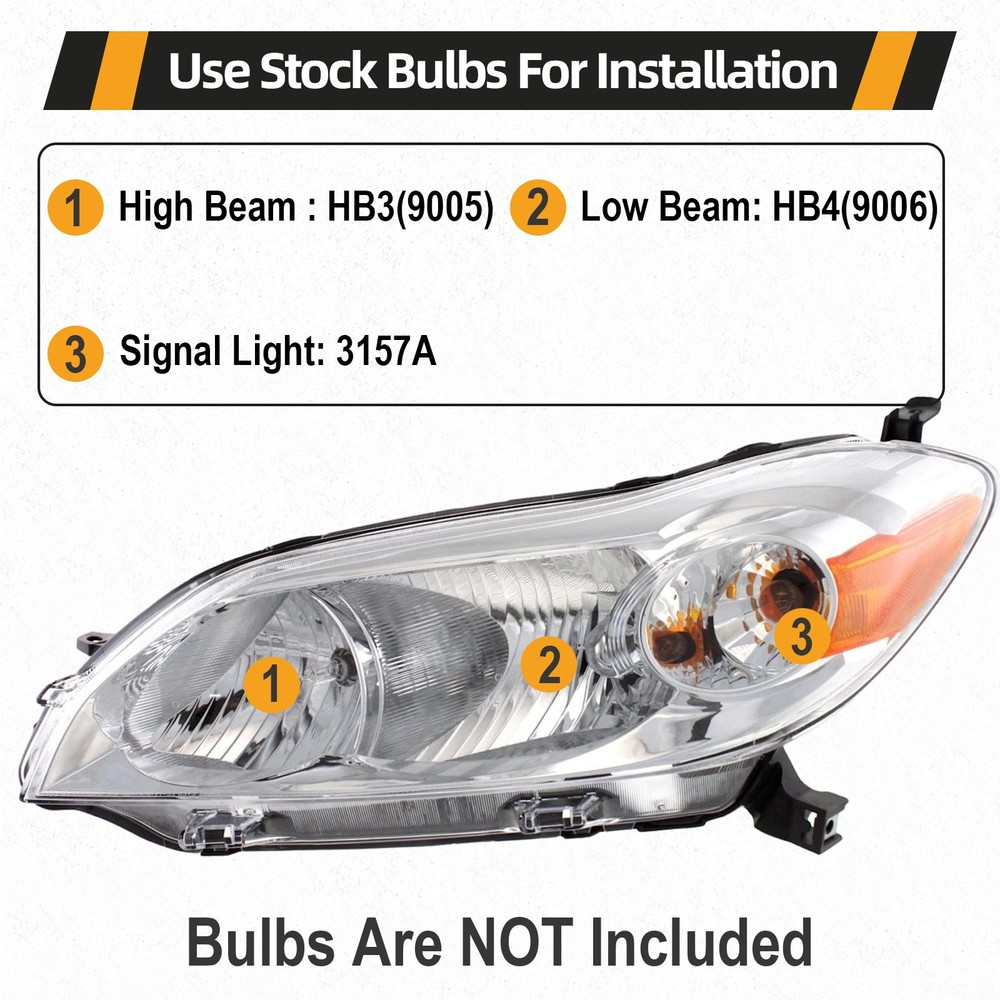 For 2009-2014 Toyota Matrix Headlight Halogen Set Driver and Passenger Side
