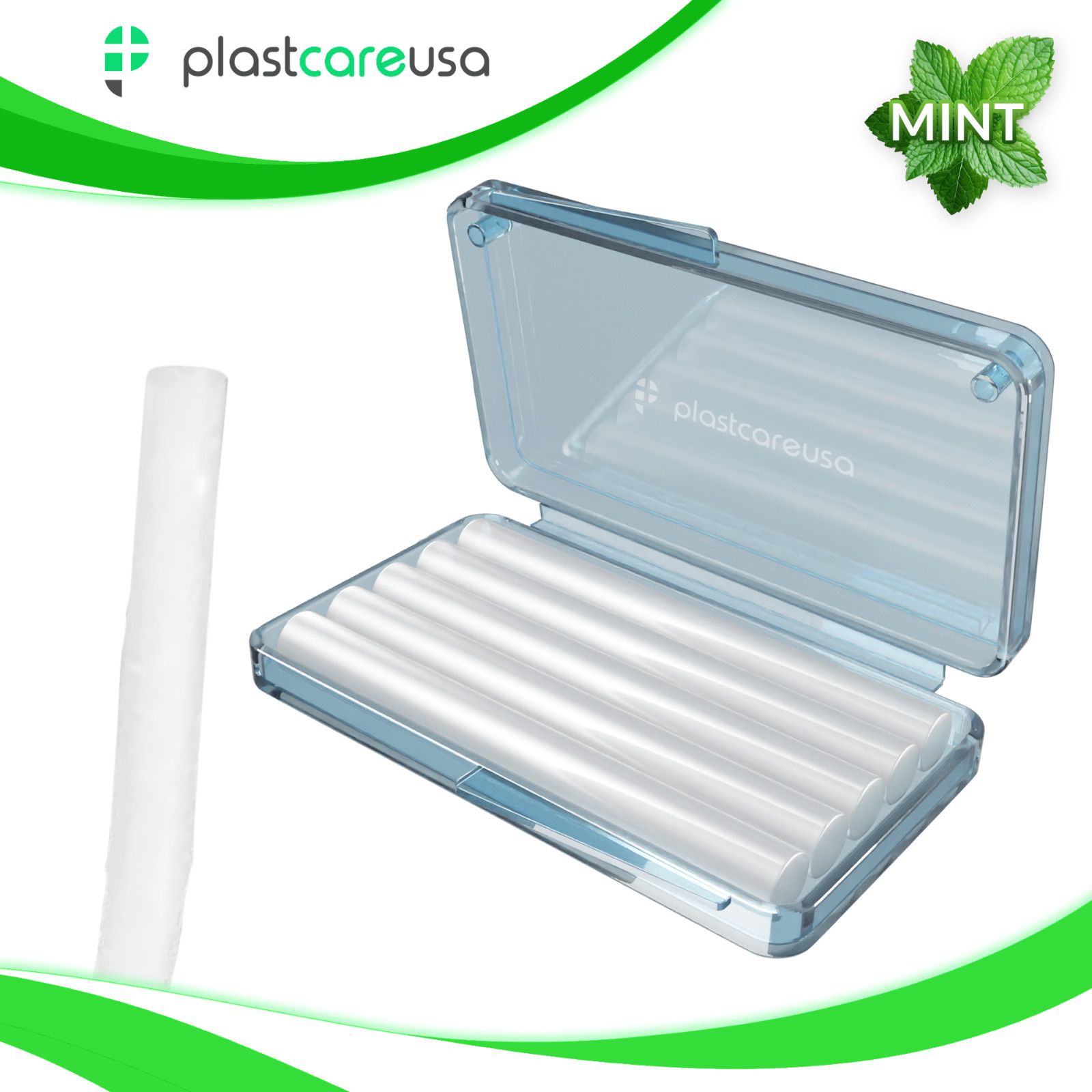 Mint Orthodontic Wax for Braces Clear Dental Wax Strips Brackets Wires, 50 Packs