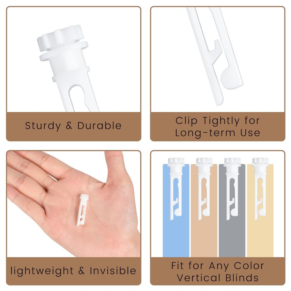 White Vertical Blind Stem Replacement - 12 Pcs for Vanes 12 Pcs,