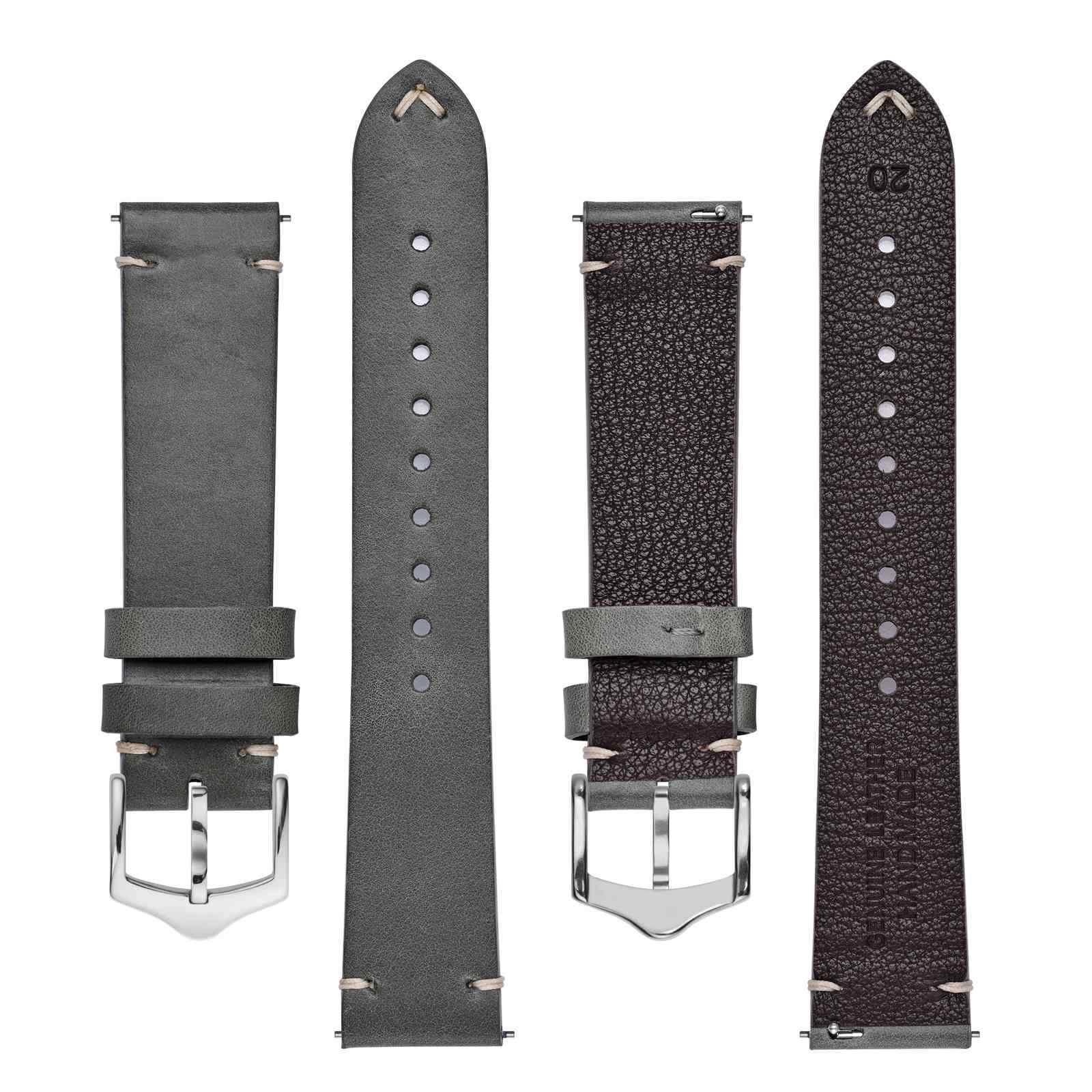 BISONSTRAP Calfskin Leather Watch Strap Quick Release 18mm 20mm 22mm Watch Band