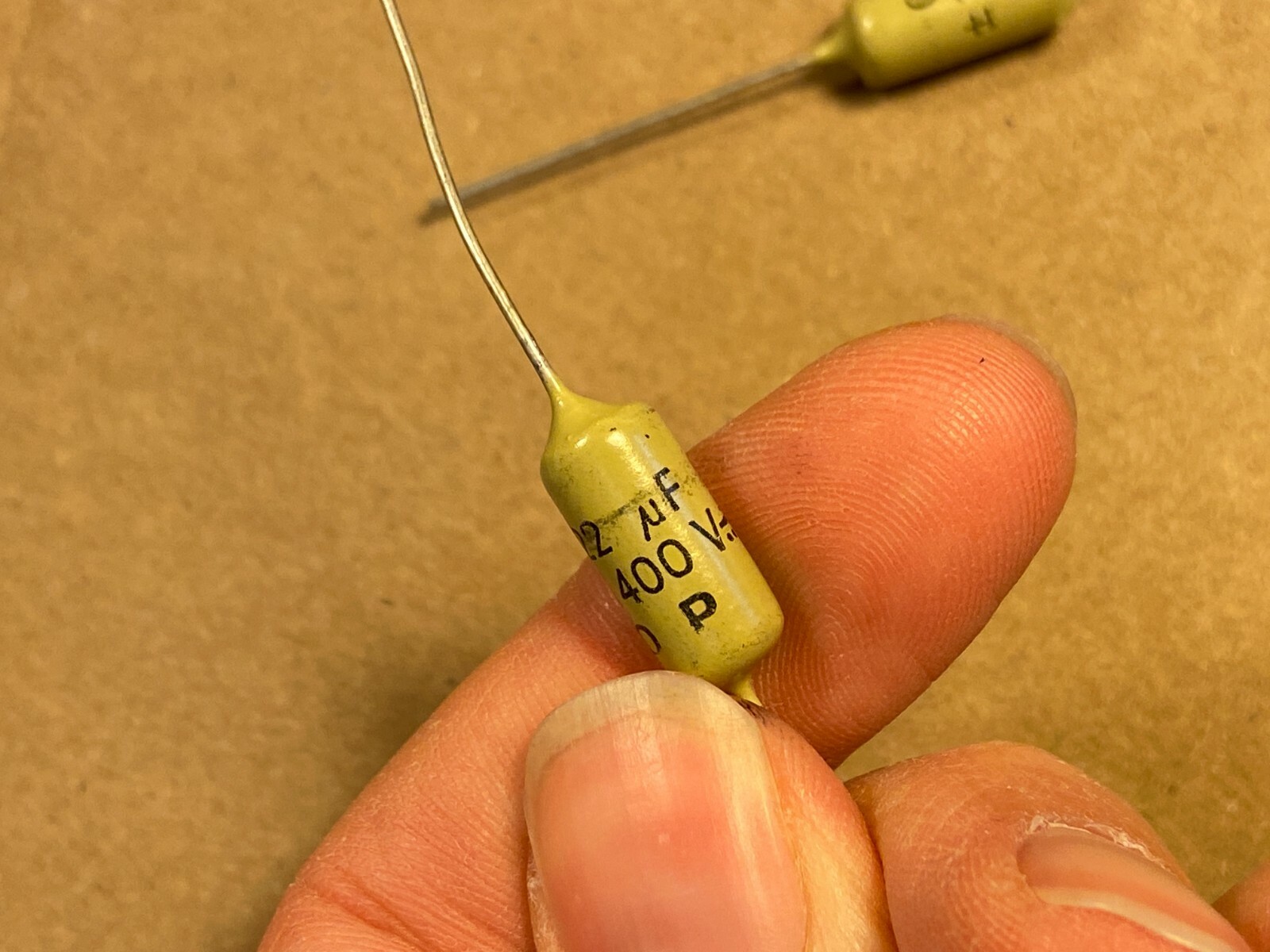 5 NOS Vintage Mullard .022 uf 400v Mustard Capacitors TESTED Epiphone Marshall