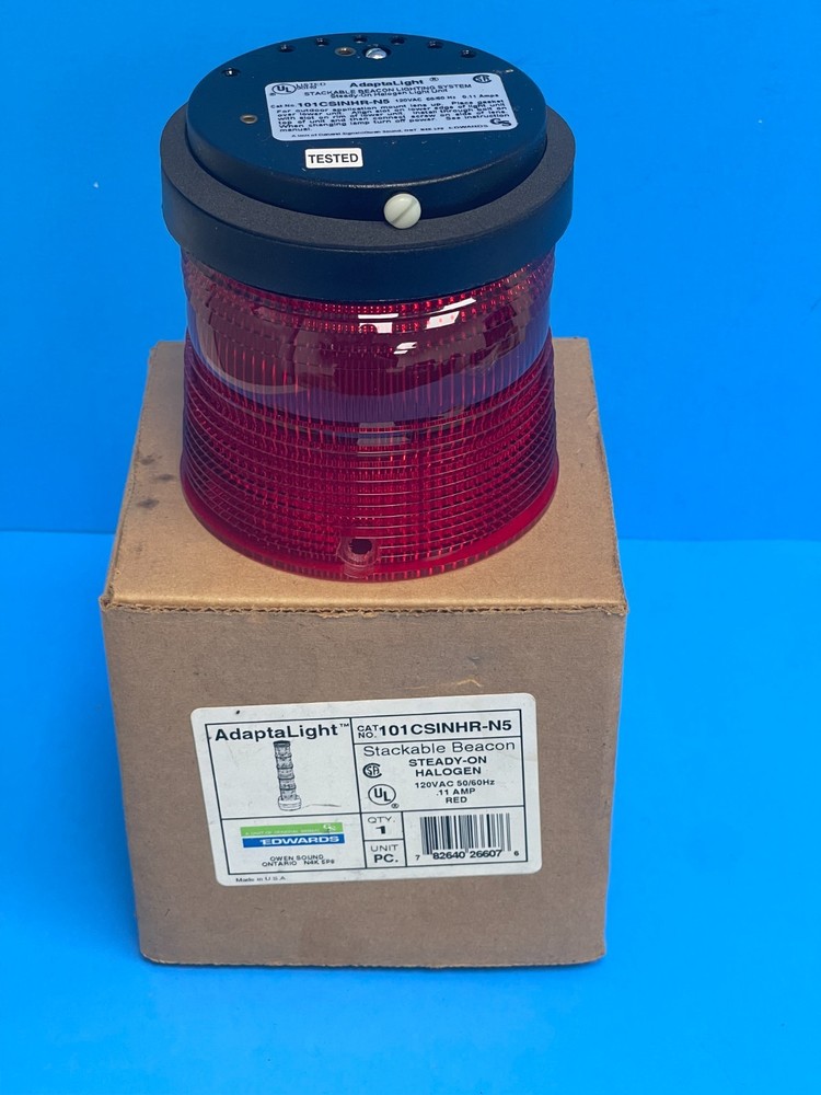 AdaptaLight 101CSINHR-N5 Red Stackable Beacon Steady on Halogen 120VAC