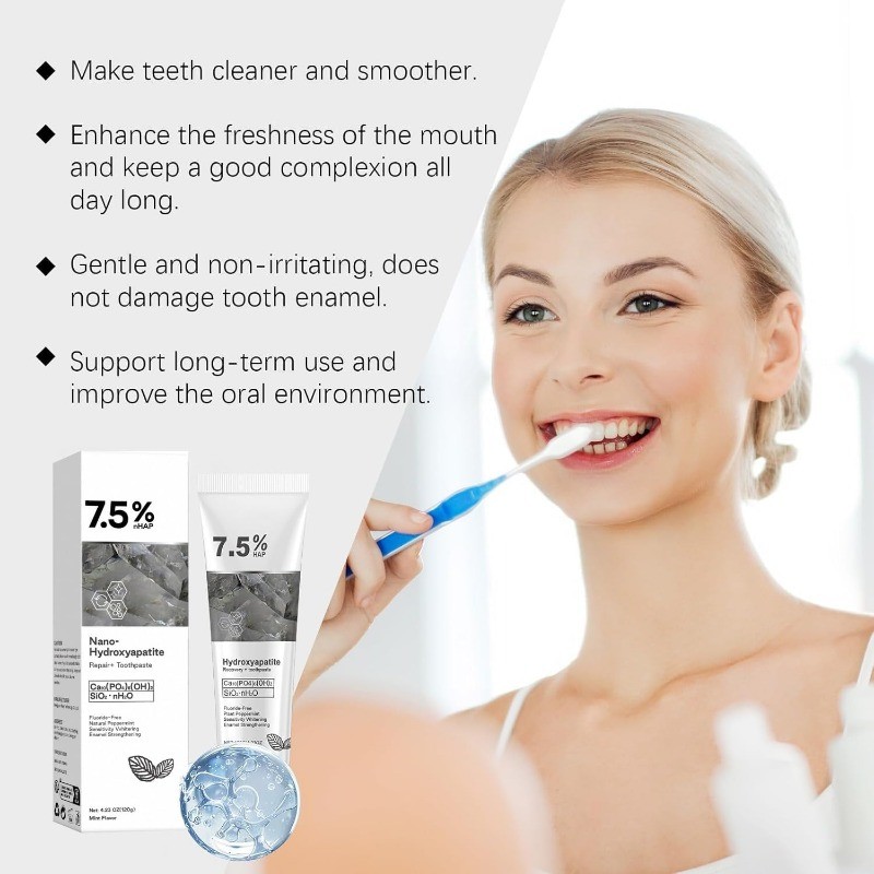 7.5% Hap Nano-Hydroxyapatite Toothpaste Remove Deep Clean 2 PACK