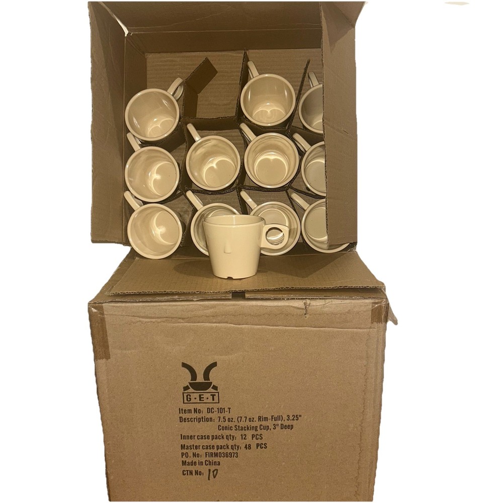 32 G.E.T. Stacking Mug Beige Conic Stacking Cup Mug DC-101-T 7.7 Oz