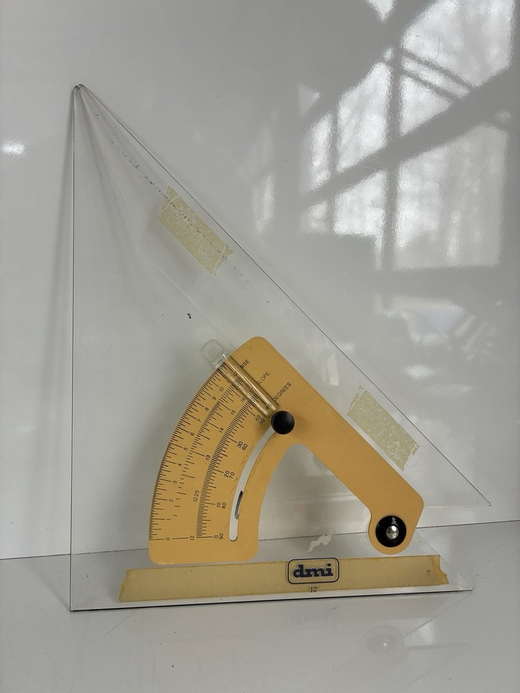 vintage DMI adjustable drafting triangle or angle finder tool 12”