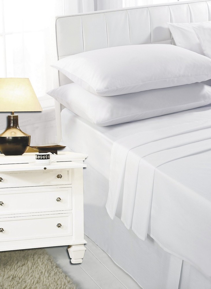 White 2ft 6" (76cmx190cm) Percale Bunk Bed Fitted Sheet Caravan Campervan