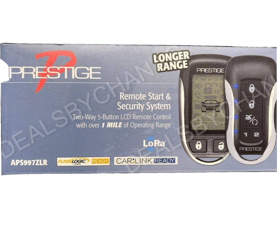 Prestige APS997ZLR 2-Way LCD Remote Start & Security System Flashlogic 1 Mile