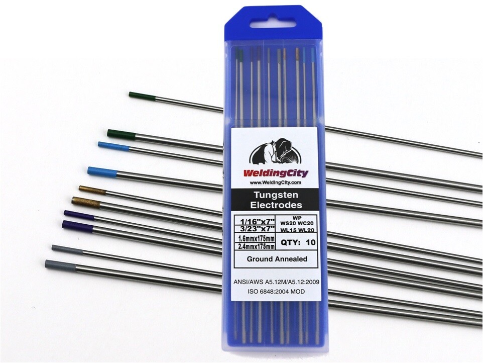 WeldingCity® TIG Welding Tungsten ASSORTED GN-VT-GY-AU-BU1/16"-3/32"