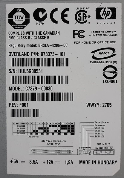HP C7379-00830 Tape Drive