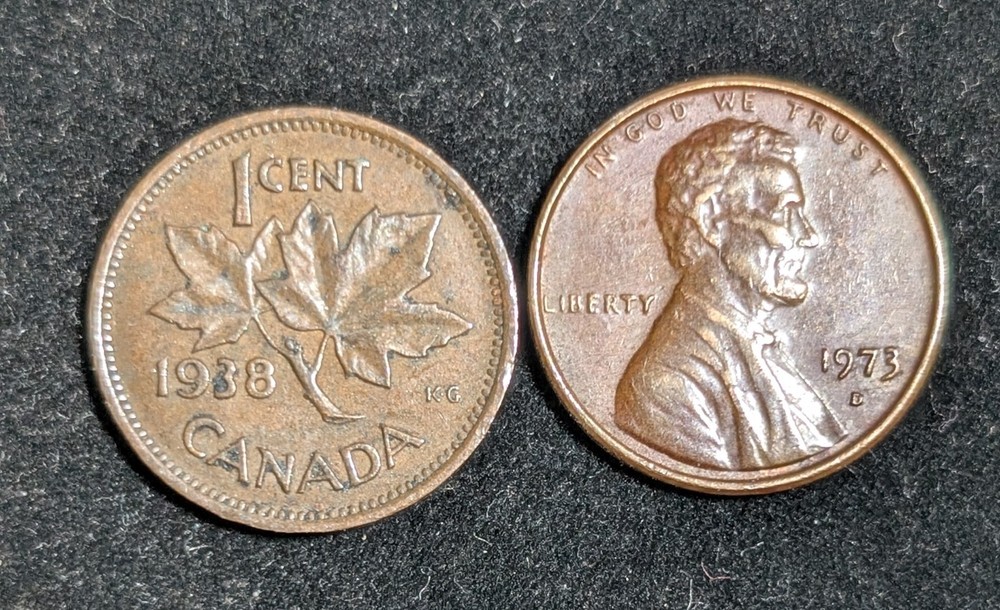 1938 Canada 1 Cent Circulated KM# 32 Brown