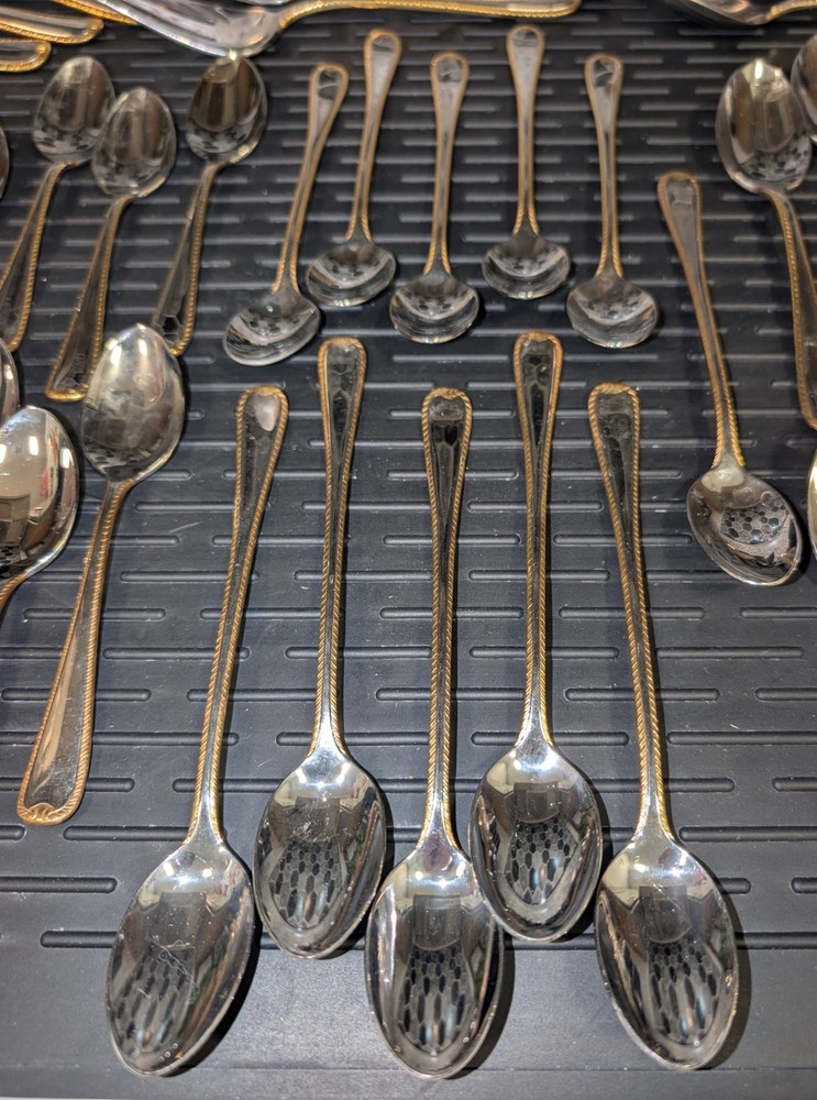 102 Piece Gorham Stainless Steel Silverware And Serving Set.