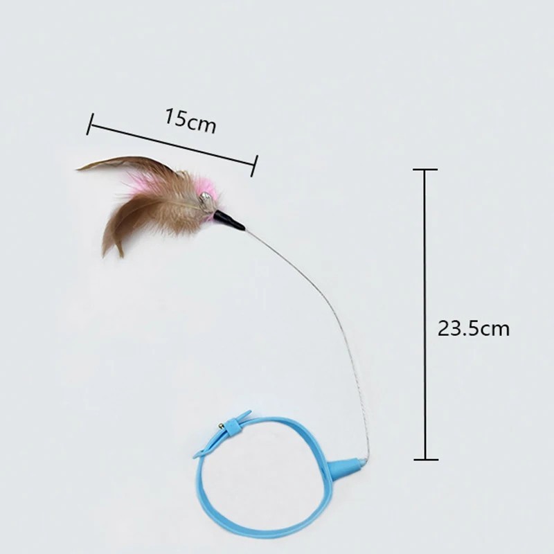 Adjustable Cat Collar Toy with Feather Teaser Interactive Pet Play Toy