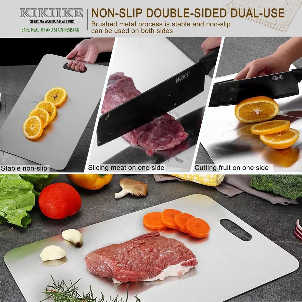 Double-Sided Pure Titanium Chopping Board - Dishwasher Safe, Durable & Versatile