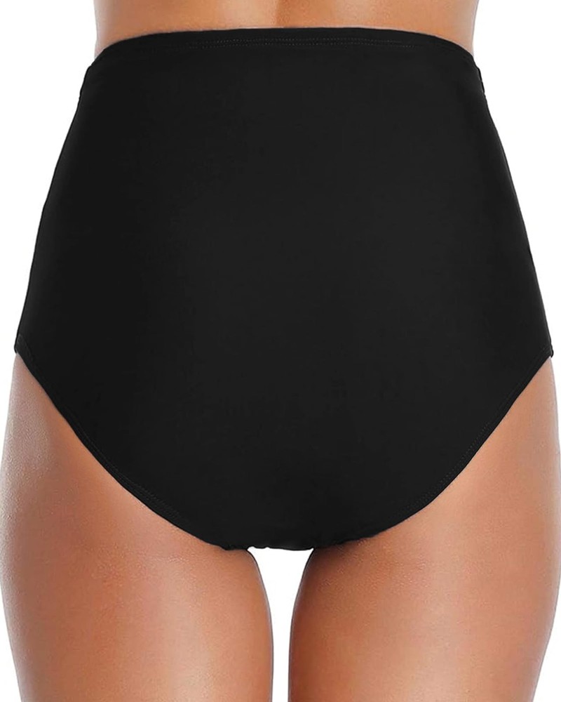 Dipinon Womens Modest Solid high Waisted Tummy Control Bikini Bottom Bathing ...