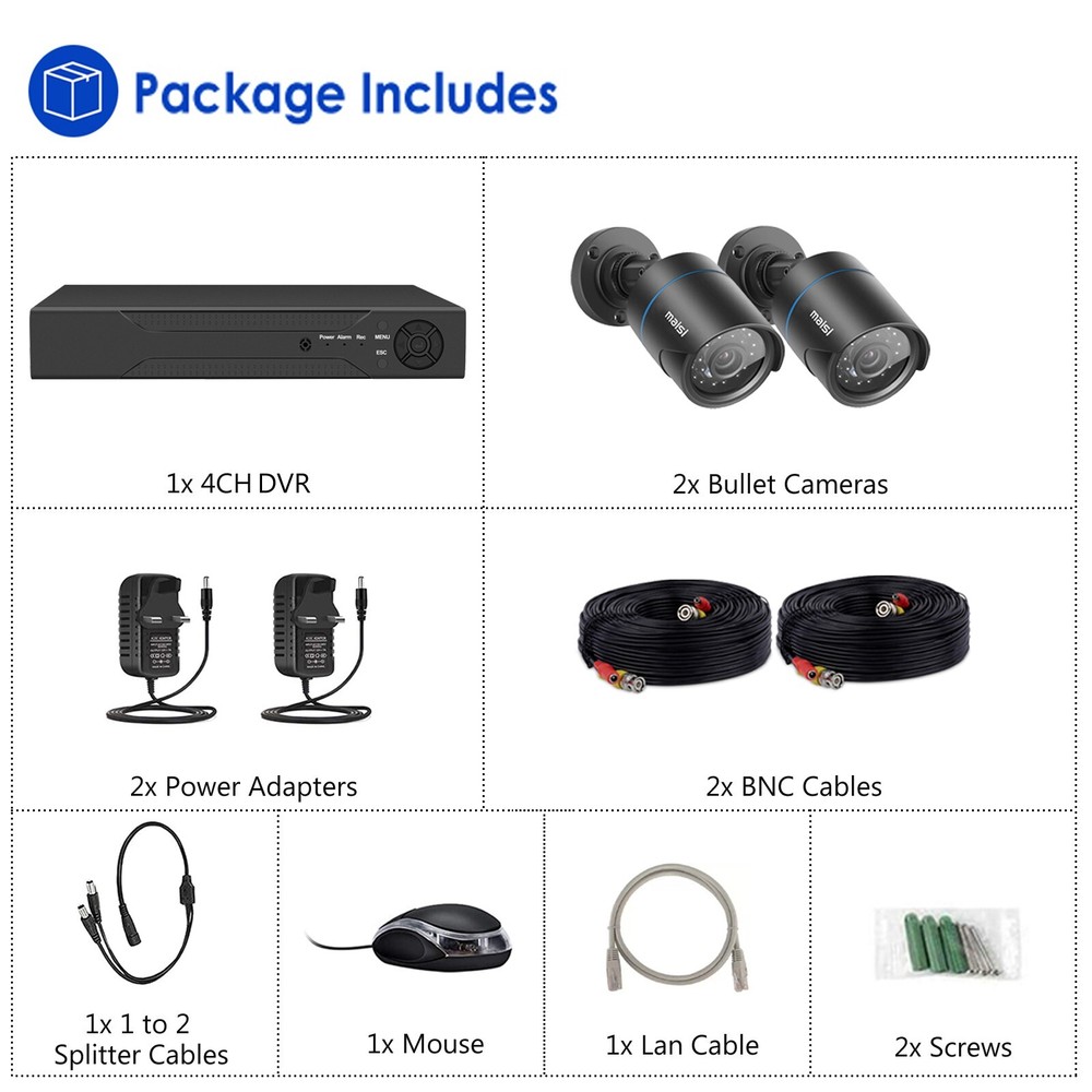 5MP Lite 4CH 8CH DVR 5MP Video CCTV Security Camera System Motion Detection IR