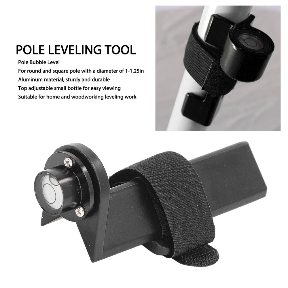 Adjustable Rod Level Aluminum Leveling Horizontal Bubble For Round Square Pole