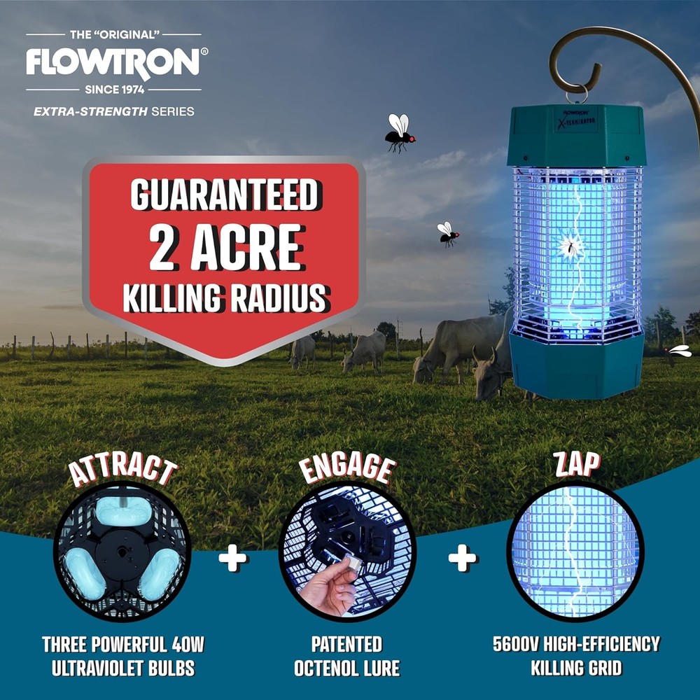 Flowtron 2 Acres Electric Bug Zapper 120W Outdoor Bug Zapper