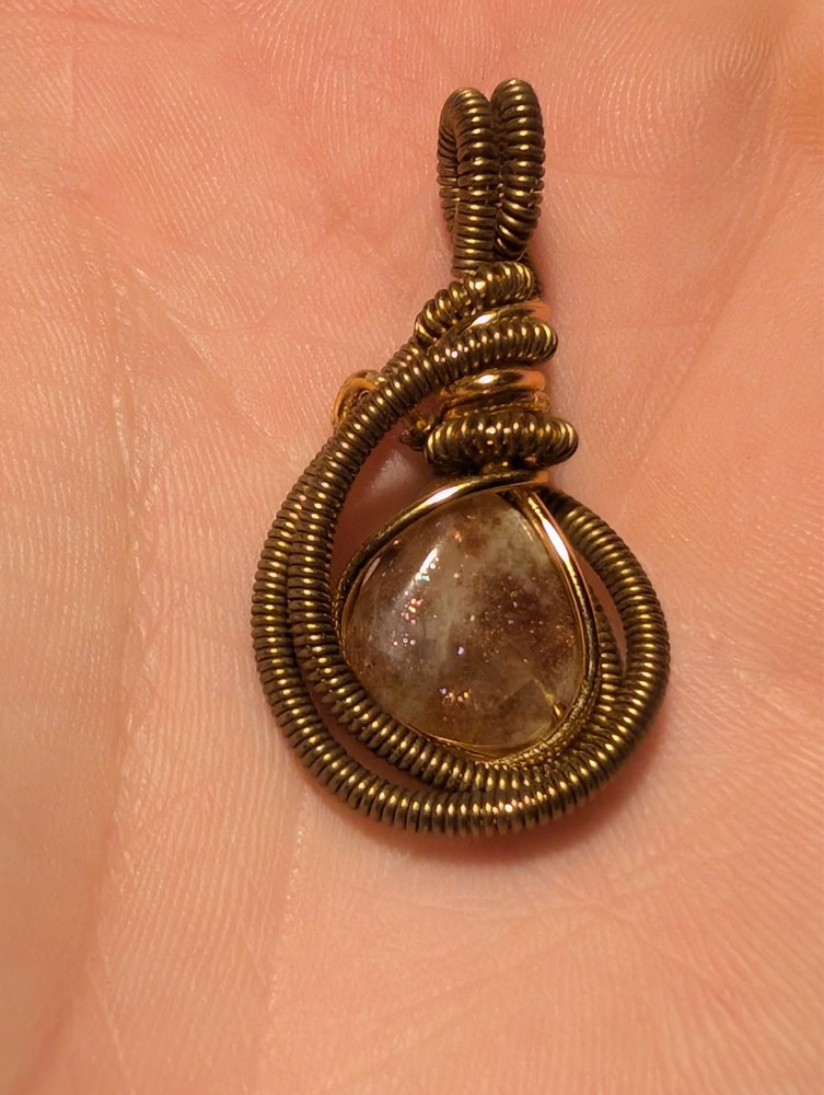 Wire Wrapped Sunstone Pendant