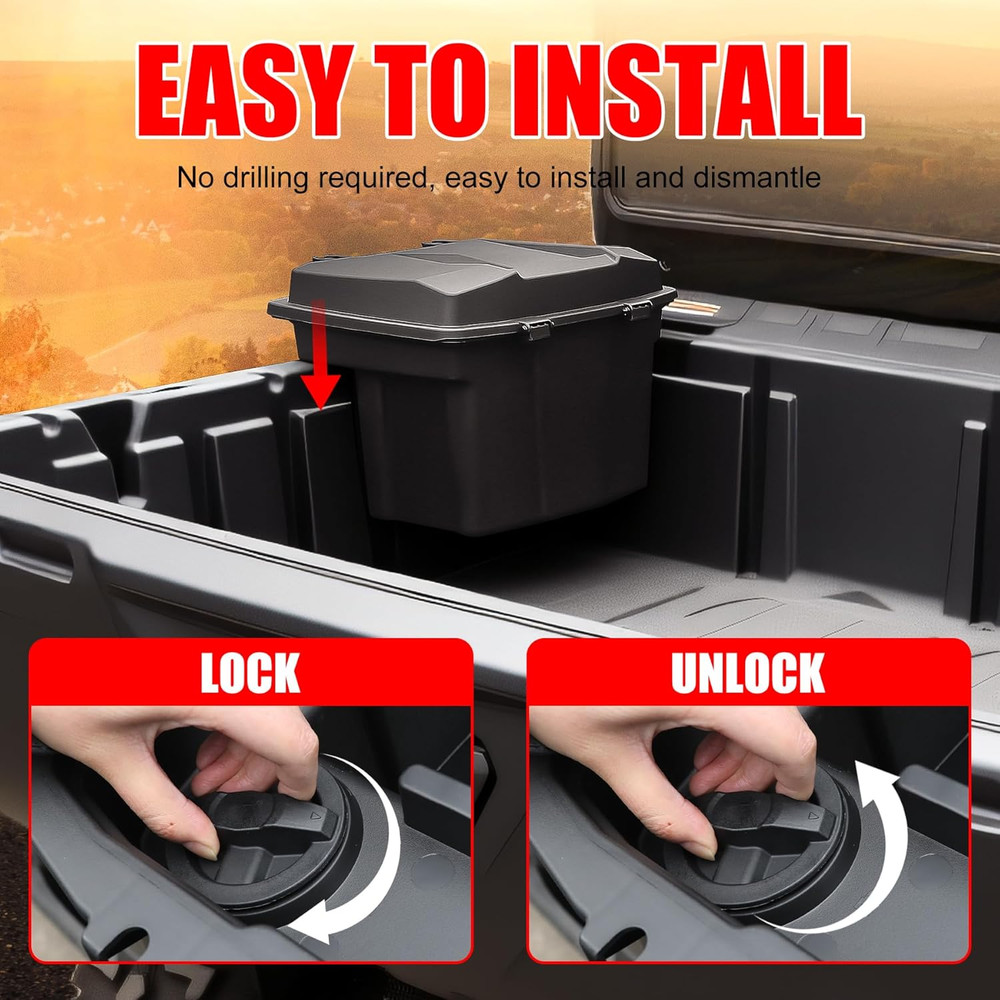20L Waterproof UTV Cargo Box for Can-Am Defender/Commander with Tool Tray