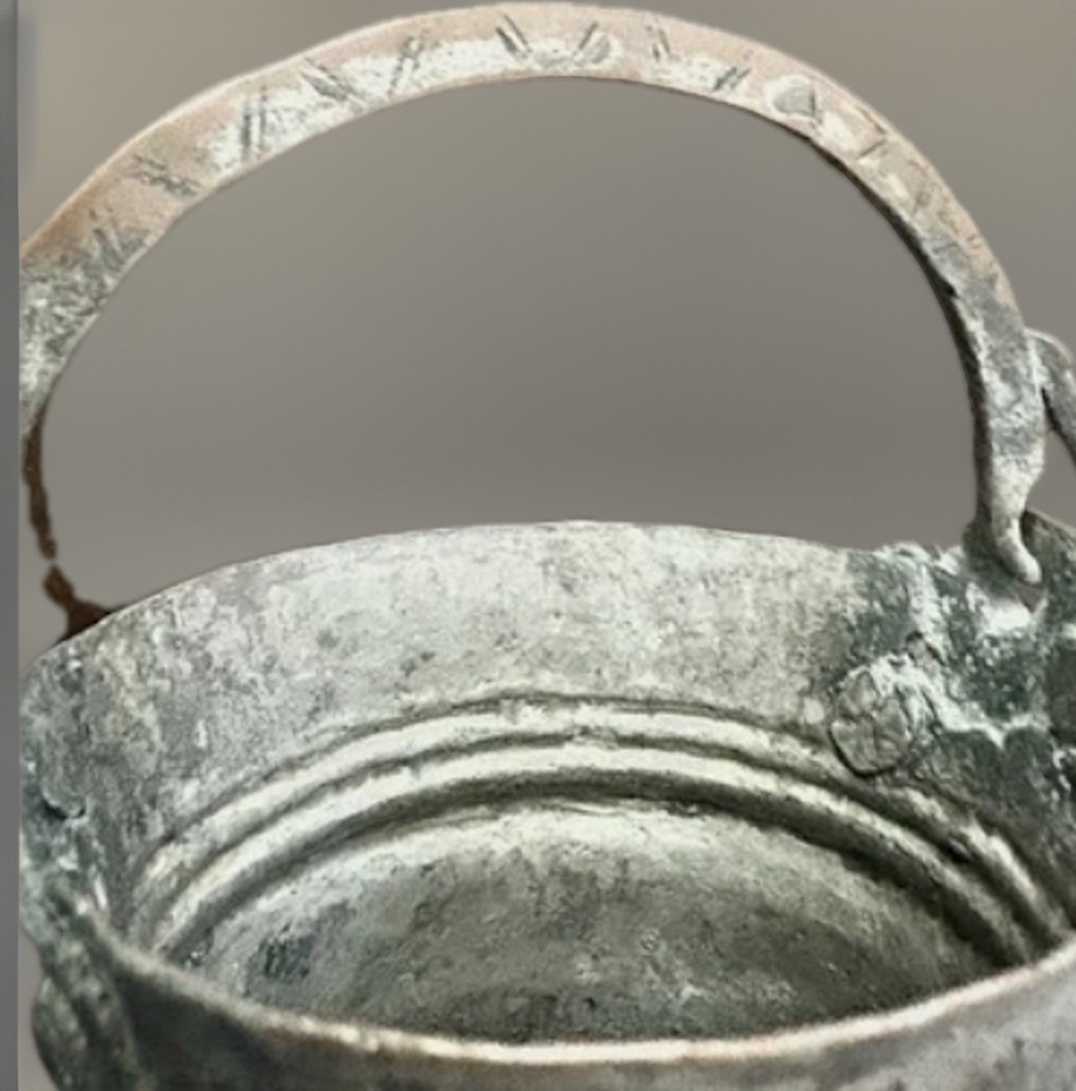 Antique Middle Eastern Copper Cauldron Bucket
