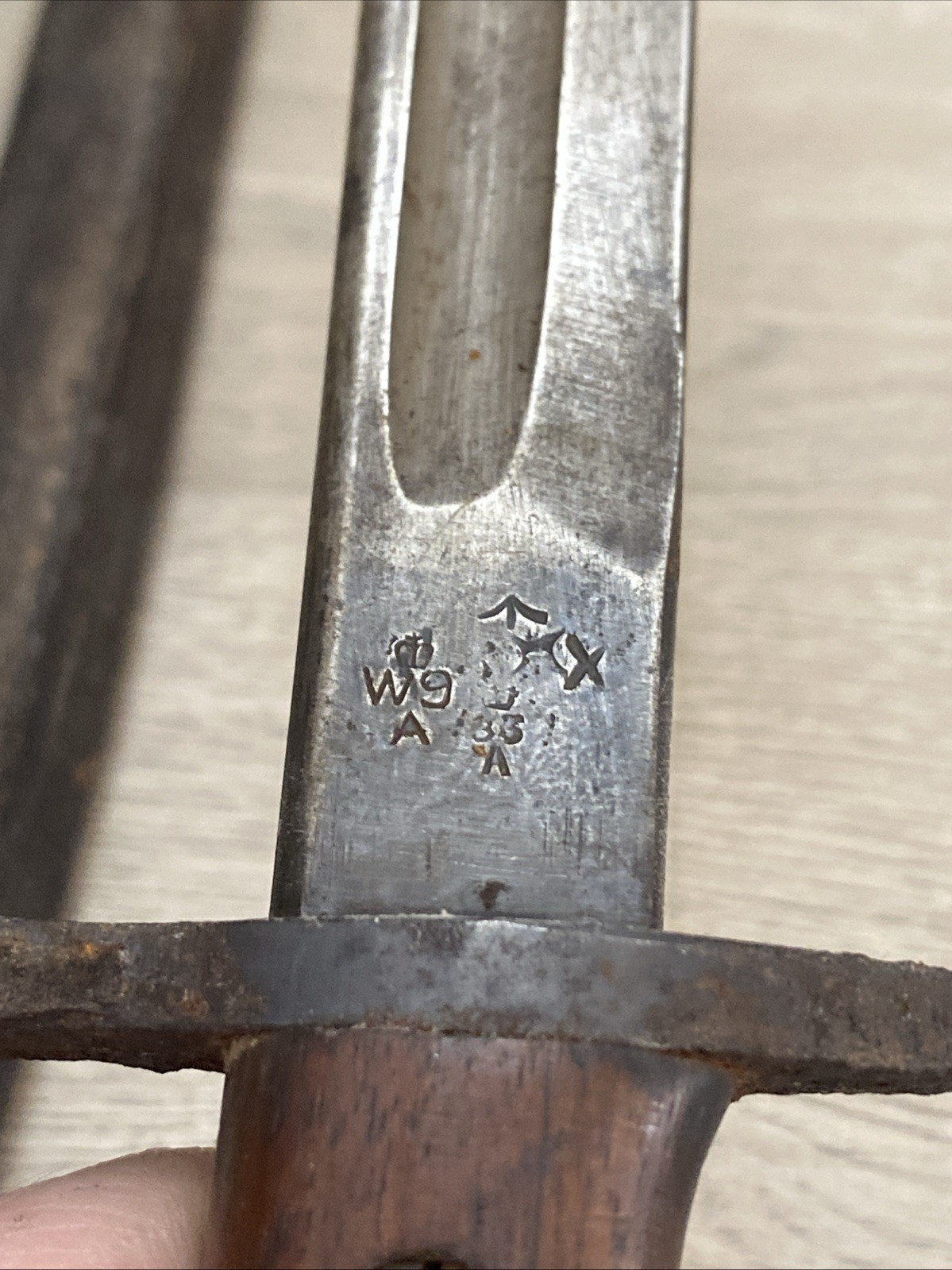 RARE ORIGINAL US MADE BRITISH M1913 BAYONET AND SCABBARD MAKER WINCHESTER 1917