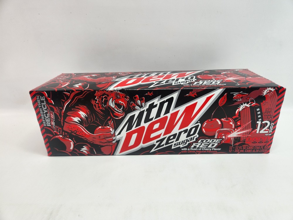 12 Pack Mountain Dew Code Red Zero Sugar - Cherry Flavor - Retired Packaging