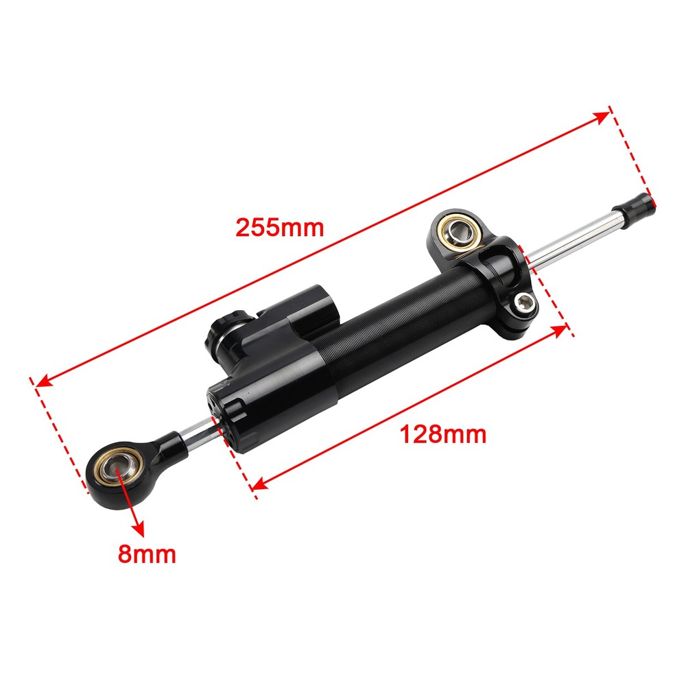 Universal Motorcycle CNC Adjustable Steering Damper Stabilizer Top Black